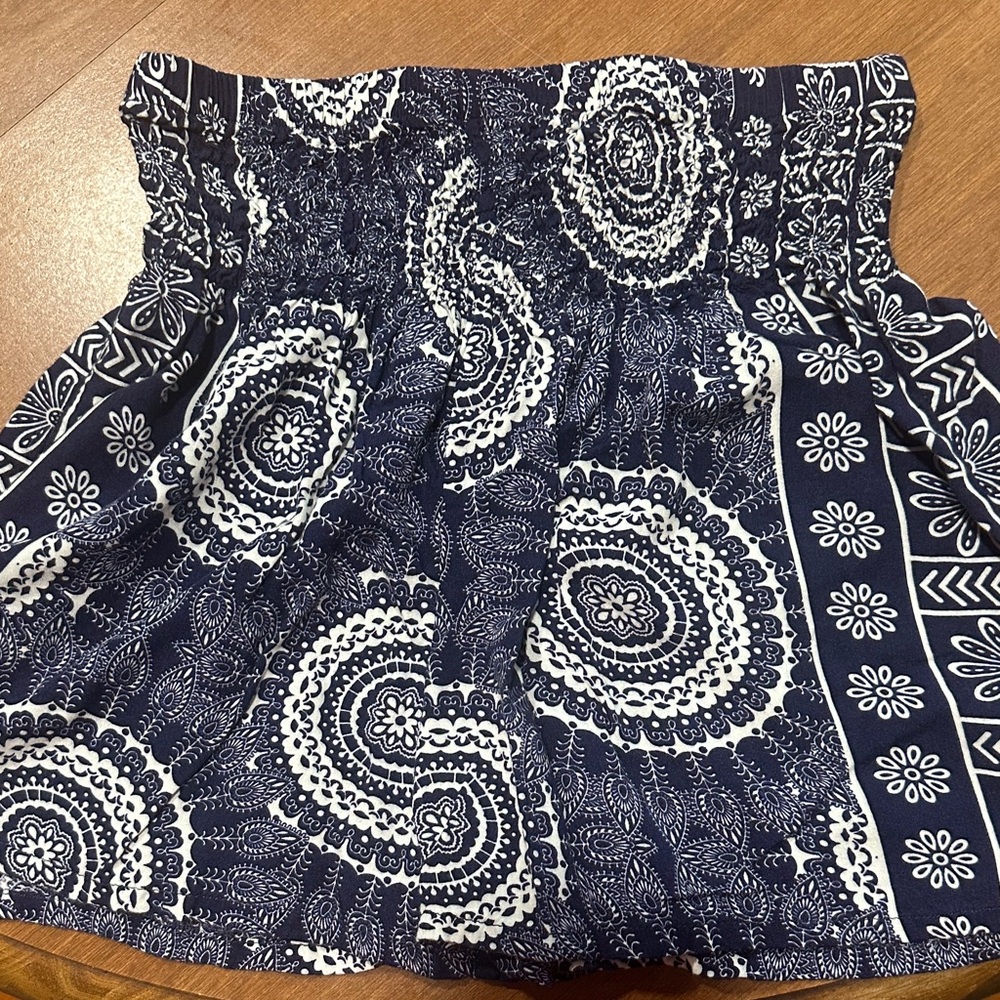 Lotus and Luna Blue Mandala High Waist Shorts (Size S/M)